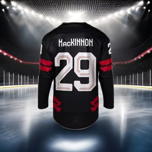 Uniforme de hockey sur glace unisexe personnalisé OEM, 100% polyester, antibactérien, séchage rapide, respirant, vêtements de performance sublimés, logo sur le devant - Product Image 1