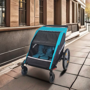 Remolque de Bicicleta para Bebés Gemelos 3 en 1 con Marco de Aluminio y Tela Resistente al Agua, Capacidad de Carga de 35 kg para Aventuras al Aire Libre - Product Image 5