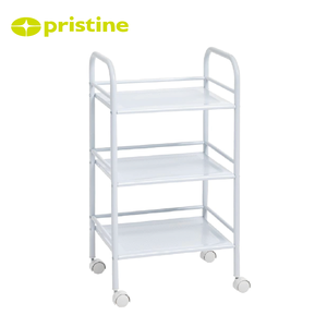 Étagère de rangement autoportante en métal moderne et robuste à 3 niveaux, revêtement poudré gris/blanc, capacité de 2,2 kg, pour salle de bain d'angle - Product Image 6