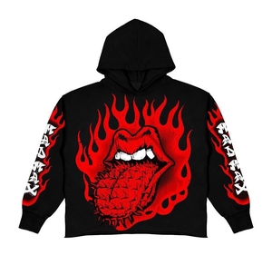 Custom Men Sweatshirt Hoodies 100 Cotton No <b>String</b> Graphic Printed Heavyweight Oversized Pullover Crop <b>Top</b> Streetwear Hoodie - Product Image 1
