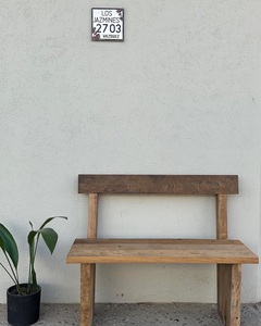 Banco Rústico de Madera con Respaldo, Hecho a Mano, Estilo Rústico, Acabado en Madera Natural, para Entrada, Jardín, Patio y Comedor - Product Image 1
