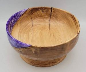 Bol en bois d'acacia et résine époxy fait main, finition brillante, sans BPA, design artistique moderne pour la décoration de table de luxe, cuisine - Product Image 2