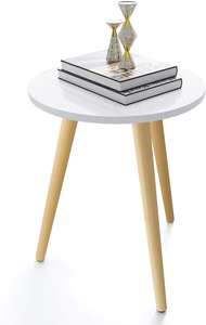 Traditional Wood Side <b>Table</b> End <b>Table</b> Coffee <b>Table</b> 3 Legged Antique Wooden Accent <b>Table</b> Eco-Friendly Home Office Living Room - Product Image 3