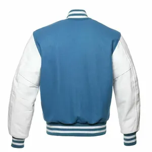 Custom 100% Polyester Baseball <b>Jacket</b> with Stand Collar Breathable Canvas for Casual Outdoor Teamwear Varsity Style - Product Image 6