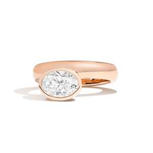 แหวนเพชรทรงรี 1.50 กะรัต ทอง 14K เพชรเลี้ยงในห้องปฏิบัติการ แบบฝังขอบตะวันออก-ตะวันตก กว้าง 4 มม. แหวนเพชรเม็ดเดี่ยวแบบ Eternity Bands ขายส่ง - Product Image 5