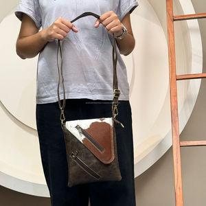 Nouveaux cheveux sur la peau de vache fourrure sac à bandoulière multi-usages nouveauté sacs élégants unisexe en cuir véritable sac de luxe pour les utilisations des femmes - Product Image 2