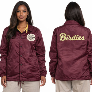 Veste Coach Unisexe Personnalisable avec Logo – Style Urbain, Boutons Pression, Coupe-Vent, Logos en Chenille et Broderie - Product Image 6