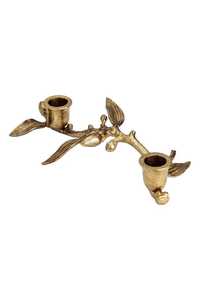 Fancy <b>Brass</b> <b>Candlestick</b> <b>Holder</b> With Dual Arms For Home Decoration - Product Image 1