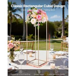 10 pièces, support à fleurs en colonne dorée de 31,5 pouces, rectangulaire, cubique, présentoir floral, décoration de mariage, centre de table de mariage, décorations de table - Product Image 2