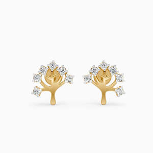 BEREAL - Aretes de Diamantes Cultivados en Laboratorio de Oro de 14K, Corte Brillante Redondo, Chapados en Oro, Joyería para Mujer, para Compromiso o Boda - Product Image 1