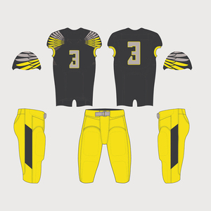 Ensemble de maillots de football américain personnalisés, noir et jaune, sublimés, manches courtes, col en V, ajustés, pour hommes adultes, évacuation de l'humidité, numéro 98 - Product Image 5
