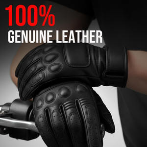 Samroz Sports Gants de moto en cuir véritable respirants écologiques compatibles écran tactile antidérapants toutes saisons unisexe souples - Product Image 5