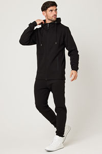 Ensemble de survêtement pour homme, sweat à capuche oversize avec fermeture éclair et pantalon cargo, survêtement respirant en polyester pour homme - Product Image 3