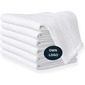 Essuie-tout de cuisine blanc en toile de sac à farine 100% coton, personnalisable, vente en gros, faible MOQ, Inde - Product Image 1