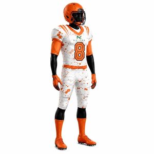 Custom Mens <b>Paint</b> Splatter Football Uniform <b>Set</b> Sublimation Twill Number Zipper Padded Jersey Compression Pants Team Kit - Product Image 3