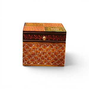 Boîte à bijoux en bois colorée artisanale |   Boîte de rangement décorative pour souvenirs |   Boîte cadeau multifonctionnelle faite à la main (empilable) - Product Image 1
