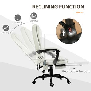 Sedia da ufficio girevole con poggiatesta regolabile e supporto lombare con massaggio vibrante per il massimo comfort (Legno) - Product Image 5