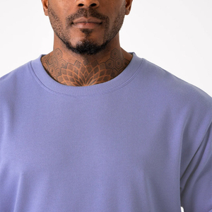 Logo personnalisé, 200g, tricoté, lourd, décontracté, respirant, surdimensionné, strass, 100% coton, streetwear, lavage à l'acide, vêtements d'été - Product Image 5