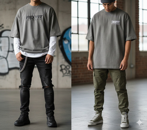 เสื้อยืดโอเวอร์ไซส์เนื้อหนัก 220 GSM สไตล์สตรีทแวร์ สกรีนโลโก้ตามสั่ง รับผลิตเสื้อยืดแบรนด์ส่วนตัว MOQ ต่ำ - Product Image 3
