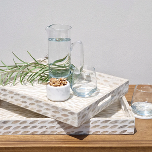 Vente en gros de plateau de service en nacre naturelle de haute qualité pour Ramadan plateaux de service décoratifs avec poignée du Vietnam - Product Image 6