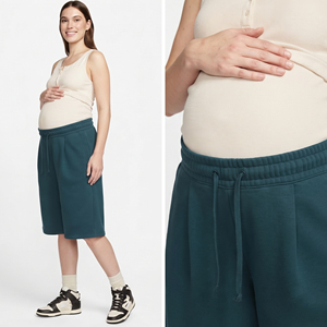 Shorts de jogging de maternité pour femmes, taille élastique avec cordon de serrage, shorts de grossesse, shorts de maternité en molleton de coton 450 g/m² pour allaitement - Product Image 6