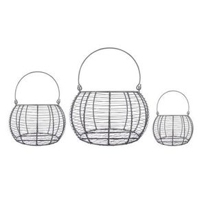 Black Metal Wire <b>Basket</b> <b>For</b> Home <b>Storage</b> Organizer With Handles <b>For</b> Kitchen <b>Bathroom</b> And Closet Organization - Product Image 6