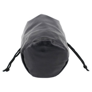 Porte-sac en cuir véritable Salva, forme cylindrique noire, pochette de rangement pour la gym et les voyages, unisexe, emballage personnalisé - Product Image 3