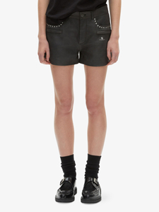 Shorts en jean pour femmes, taille haute, élastique, ourlet effiloché, logo personnalisé, 100% coton, pour l'été, vente en gros - Product Image 5