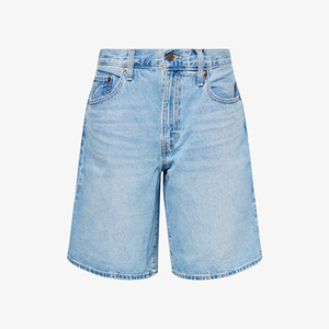 Nouveaux shorts en jean décontractés pour femmes, en tissu polyester et coton, personnalisés, d'été, haut de gamme, élégants, en denim délavé, séchage rapide, avec perles - Product Image 1