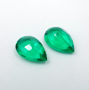 Paire de pierres précieuses émeraudes cultivées en laboratoire, vertes, taille poire 9x6mm (2 pièces) HAYAAT GEMS pour la fabrication de bijoux, 2,15 carats - Product Image 4