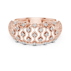 Anillo de Oro Blanco de 14K con Diamante Cultivado en Laboratorio, Corte Redondo, para Mujer |   Ropa de Boda |   Diamante Cultivado Nuevo - Product Image 2