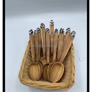 ArtSpoon Premium Sustainable <b>Wooden</b> <b>Utensil</b> Set | 2 Piece Enamel Dipped Mango Acacia Wood Cooking Spoons | Handcrafted Colorful - Product Image 5