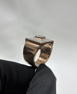 <b>Iced</b> Out Men's Engagement <b>Ring</b> Square Shape Statement Hip Hop Rhodium Plated Cluster <b>Ring</b> 925 Sterling Silver Chunky <b>Ring</b> - Product Image 5