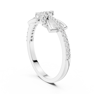 Anillo Infinito para Mujer, Diseño Cruzado, Anillo de Compromiso y Boda, Joyería Personalizada, Moderno, Rodio, Certificado IGI, Diamantes Cultivados en Laboratorio - Product Image 4