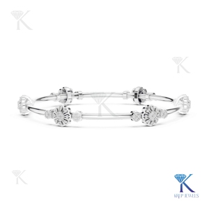 Elegant Diamond Flower Station <b>Bangle</b> 14K 18K <b>Solid</b> <b>Gold</b> Fine Women Luxury Cluster Jewelry Manufacturer Wholesale SupplieR - Product Image 3