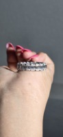 Bague d'éternité en diamant de laboratoire en or blanc 10 carats, diamant de laboratoire taille émeraude, bague de mariage à griffes partagées en U