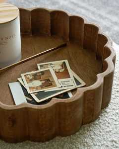 WONDER OVERSEAS WO-T-071 Handmade Teak Wood Serving Tray Handles Rustic Kitchen Decor Custom Design Multi-Functional Solid Wood - Product Image 6