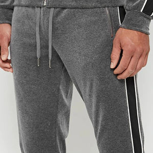 Survêtement de sport unisexe en velours, coupe slim, pour homme, ensemble deux pièces, confortable, en molleton, pour garçons, été - Product Image 3