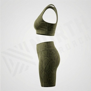 Seamless Yoga Set Two Piece <b>Women</b> Workout Wear Sports Bra High Waist <b>Short</b> Fitness <b>Leggings</b> Customized Color Gym Outfit - Product Image 3