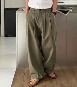 Pantalon décontracté pour homme taille mi-haute 100% coton léger coupe droite avec braguette zippée respirant écologique poches latérales - Product Image 6