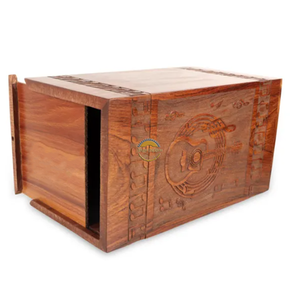 Handcrafted Ocean Wave Resin & Natural Wood Cremation Urn Blue Epoxy Ashes <b>Box</b> Artistic Funeral <b>Memorial</b> Keepsake by AYAANS - Product Image 6