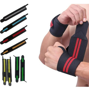 Correas de Levantamiento de Pesas Acolchadas y Flexibles de Algodón con Logotipo Personalizado Anax Sport Unisex, Vendas Elásticas para Muñecas, Vendas de Boxeo de PU para Fitness - Product Image 5