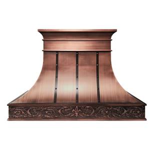 Campana Extractora de Cobre de Lujo, Cubierta de Ventilación para Cocina con Diseño Martillado, Chimenea Metálica Decorativa Hecha a Mano, Mejora Moderna para Interiores - Product Image 6