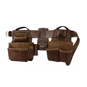 Sangles porte-outils professionnelles en cuir véritable pour charpentier, ceinture porte-outils en cuir pour le travail - Product Image 1