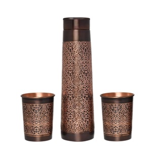 Premium Pure <b>Copper</b> <b>Drinking</b> <b>Bottle</b> With Comfortable Grip For Water Storage At Home Office School Gym Travel And Everyday Use - Product Image 1