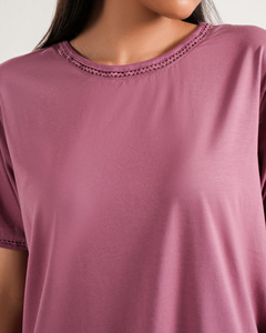 เสื้อยืดลำลองผ้าขนสัตว์สำหรับผู้หญิง - เนื้อผ้านุ่ม สวมใส่สบายทุกวัน เพื่อความสบายและแฟชั่นในชีวิตประจำวัน - Product Image 6
