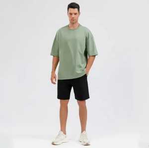 Men's <b>White</b> Cotton Short Sleeve T-Shirt Regular Fit O-Neck Casual Jersey <b>Plain</b> Dyed Solid Color Blank Design - Product Image 5