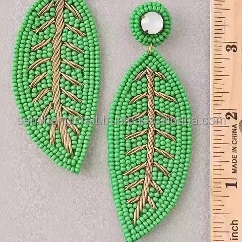 Beaded Drop Earrings Handmade For Special Events Embroidery Colourful Trendy Design For Girls & Women