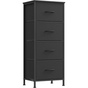 Commode autoportante contemporaine pour chambre à coucher, commode à 4 tiroirs avec cadre en acier MDF et tiroirs en tissu non tissé - Product Image 1