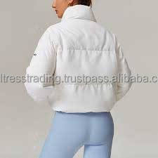 Manteau en duvet d'automne pour femmes brodé tissu Oxford imperméable respirant cordon de serrage conception de taille-vêtements en gros - Product Image 4